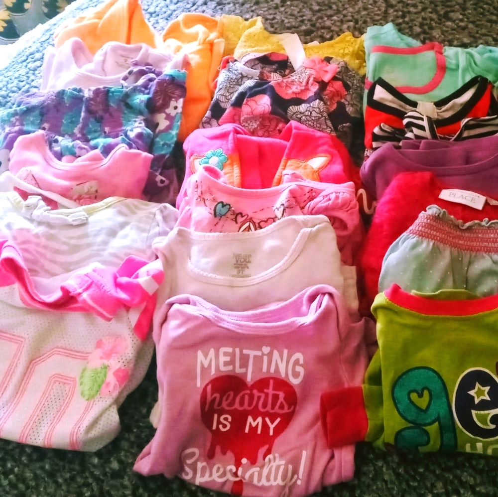 Variety of baby girl clothing